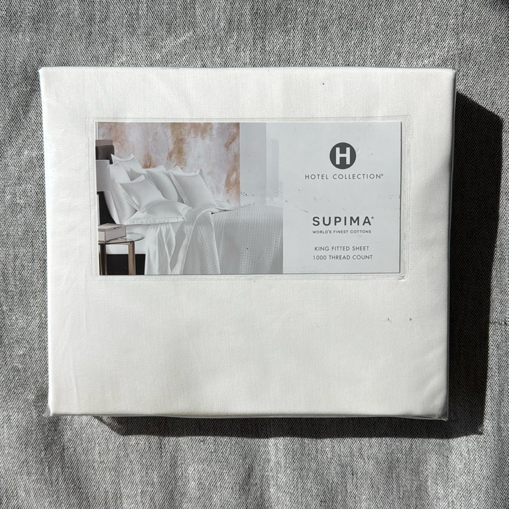 Hotel Collection King fitted sheet 1000 thread count NWT/ White